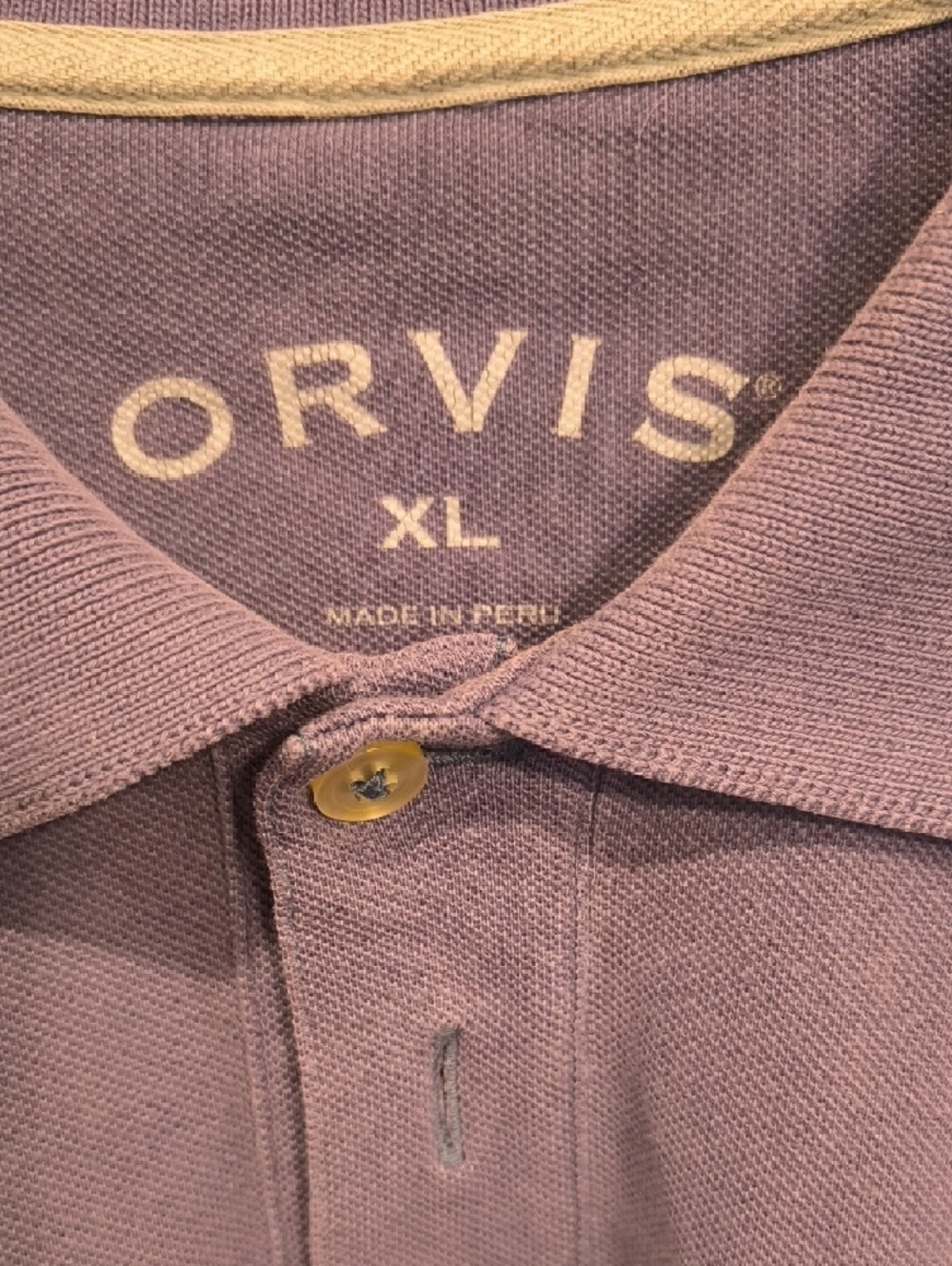 Orvis Men's Dusty Blue Polo with Fly-Fishing Embroidered Motif Cotton Men's XL - Picture 2 of 6